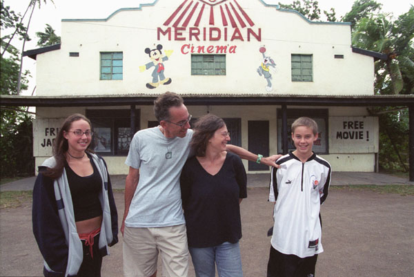 Piersons in front of 180 Meridian Cinema