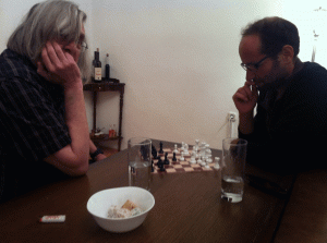 JR & Carlos Reygadas playing chess